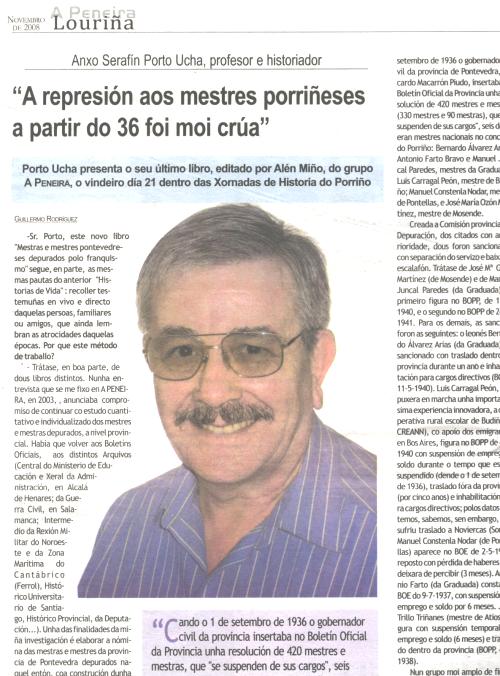Profesor Anxo Porto Ucha entrevistado en A Peneira